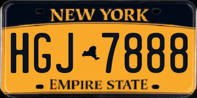 NY license plate HGJ7888