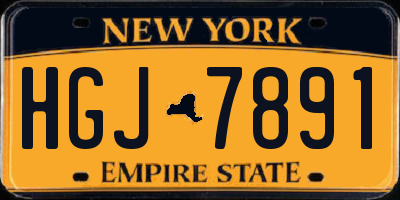 NY license plate HGJ7891