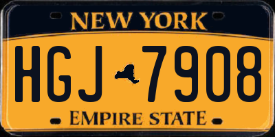 NY license plate HGJ7908
