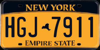 NY license plate HGJ7911