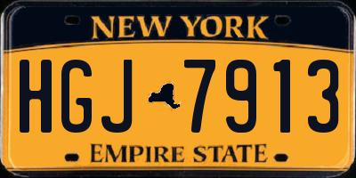 NY license plate HGJ7913