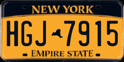 NY license plate HGJ7915