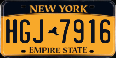 NY license plate HGJ7916