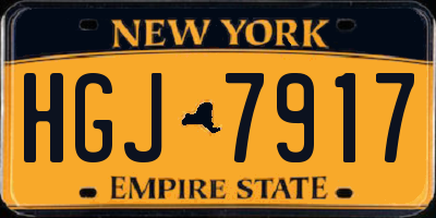 NY license plate HGJ7917
