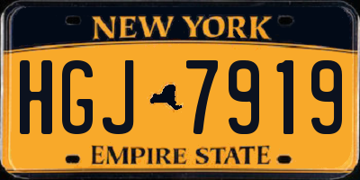 NY license plate HGJ7919
