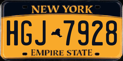 NY license plate HGJ7928