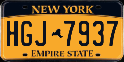 NY license plate HGJ7937