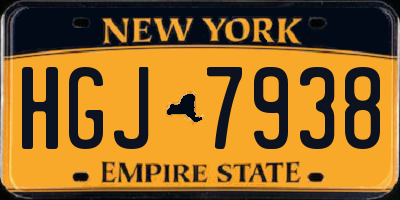NY license plate HGJ7938