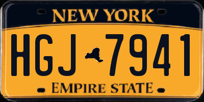 NY license plate HGJ7941