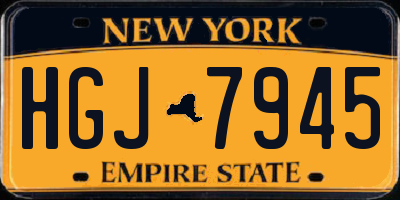 NY license plate HGJ7945