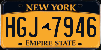 NY license plate HGJ7946