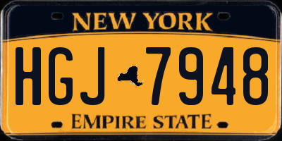 NY license plate HGJ7948