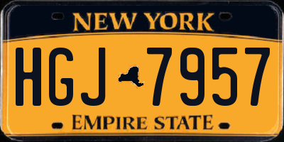 NY license plate HGJ7957