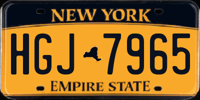 NY license plate HGJ7965