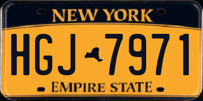 NY license plate HGJ7971