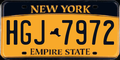 NY license plate HGJ7972