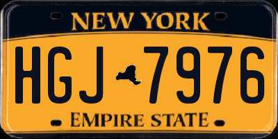 NY license plate HGJ7976