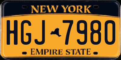 NY license plate HGJ7980