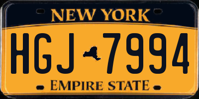NY license plate HGJ7994