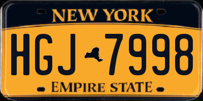 NY license plate HGJ7998