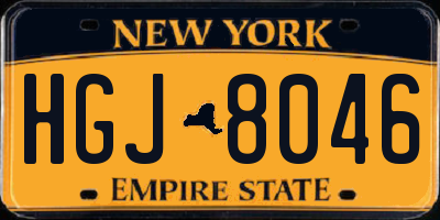 NY license plate HGJ8046