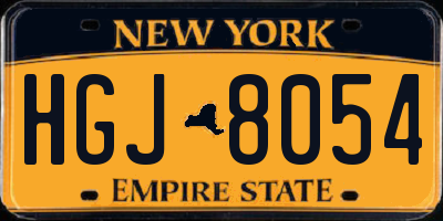 NY license plate HGJ8054