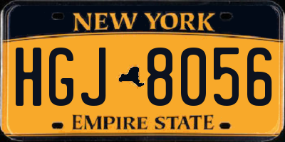 NY license plate HGJ8056