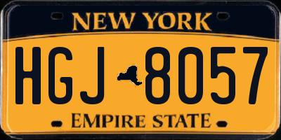 NY license plate HGJ8057