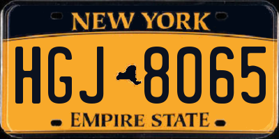 NY license plate HGJ8065