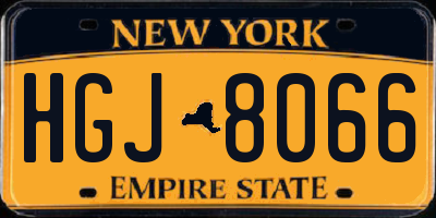 NY license plate HGJ8066