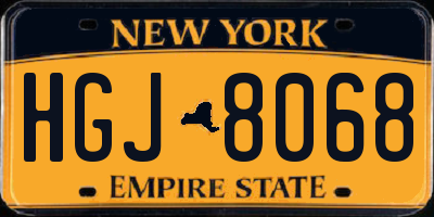 NY license plate HGJ8068