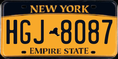 NY license plate HGJ8087