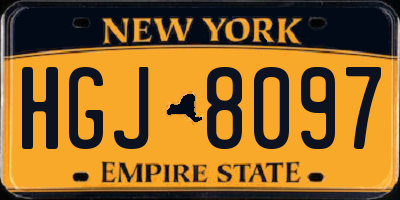 NY license plate HGJ8097