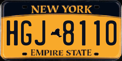 NY license plate HGJ8110