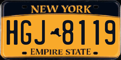 NY license plate HGJ8119