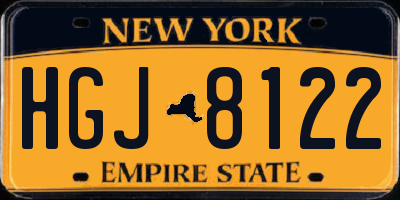 NY license plate HGJ8122