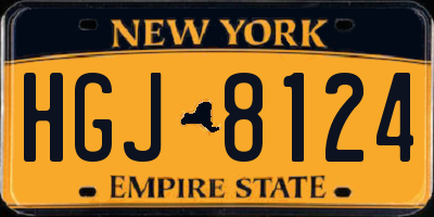 NY license plate HGJ8124