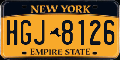 NY license plate HGJ8126