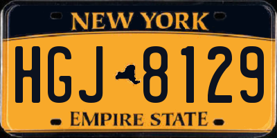 NY license plate HGJ8129
