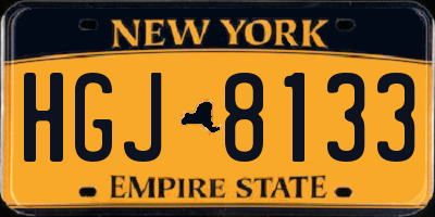 NY license plate HGJ8133