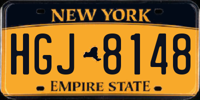 NY license plate HGJ8148