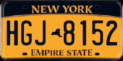 NY license plate HGJ8152