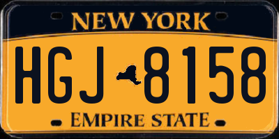 NY license plate HGJ8158