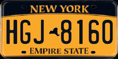 NY license plate HGJ8160