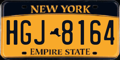 NY license plate HGJ8164