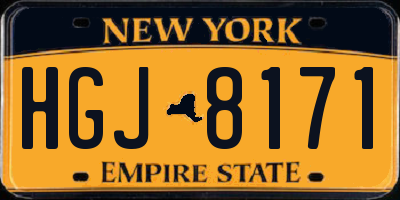 NY license plate HGJ8171