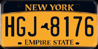 NY license plate HGJ8176