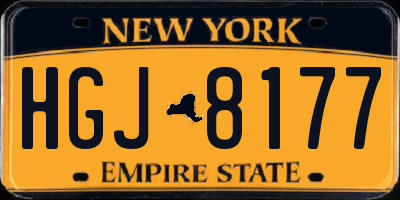 NY license plate HGJ8177