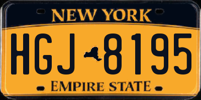 NY license plate HGJ8195