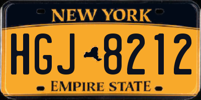 NY license plate HGJ8212